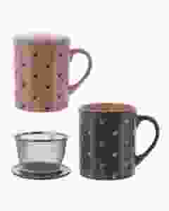 HERBORISTERIA Tasse Heart Grey&Rose mit