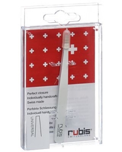 RUBIS PINZETTE GERADE WEISS INOX