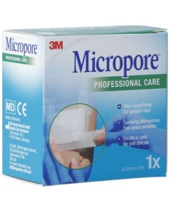 3M MICROPORE VLIES O DISP 25MMX5M WEISS