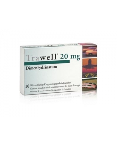 TRAWELL KAUGUMMI DRAGÉES 20 MG 10 STK